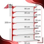 قفسه سوپری‌ خودایست 7 طبقه 95×35 ارتفاع 245