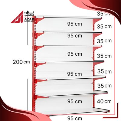 قفسه سوپری‌ خودایست 7 طبقه 95×35 ارتفاع 245