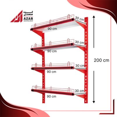 قفسه دیواری چند منظوره 4 طبقه 90×30