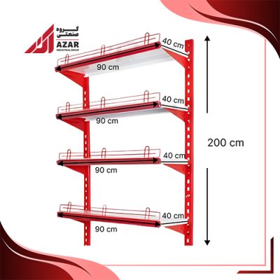 قفسه دیواری چندمنظوره 4 طبقه 90×30 ارتفاع 100 سانتی متر