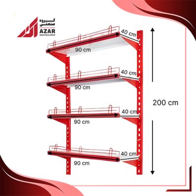 قفسه دیواری چند منظوره 4 طبقه 90×40 ارتفاع 200 سانتی متر
