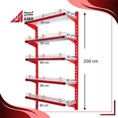 قفسه دیواری چندمنظوره 5 طبقه 90×30 ارتفاع 200 سانتی متر