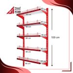 قفسه دیواری چندمنظوره 5 طبقه 90×40 ارتفاع 100 سانتی متر