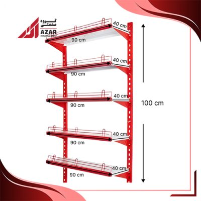قفسه دیواری چندمنظوره 5 طبقه 90×40 ارتفاع 100 سانتی متر