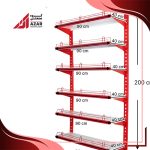 قفسه دیواری چندمنظوره 6 طبقه 90×40 ارتفاع 200 سانتی متر