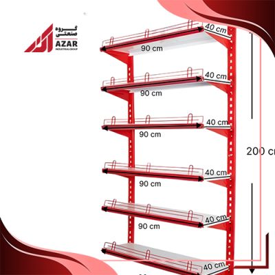 قفسه دیواری چندمنظوره 6 طبقه 90×40 ارتفاع 200 سانتی متر
