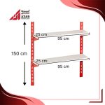 قفسه سوپری 2 طبقه سایز 95×25 ارتفاع 150 سانتی متر