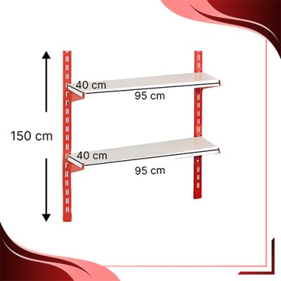 قفسه سوپری 2 طبقه سایز 95×40 ارتفاع 150