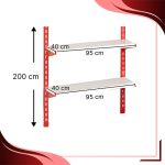 قفسه سوپری 2 طبقه سایز 95×40 ارتفاع 200 سانتی متر