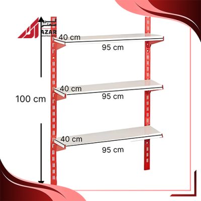 قفسه سوپری 3 طبقه سایز 95×40 ارتفاع 100 سانتی متر