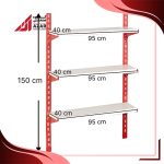 قفسه سوپری 3 طبقه سایز 95×40 ارتفاع 150 سانتی متر