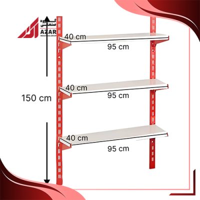 قفسه سوپری 3 طبقه سایز 95×40 ارتفاع 150 سانتی متر