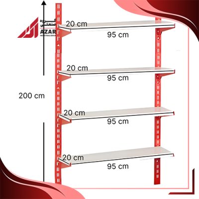 قفسه سوپری 4 طبقه سایز 95×20 ارتفاع 200 سانتی متر