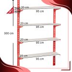 قفسه سوپری 4 طبقه سایز 95×20 ارتفاع 300 سانتی متر