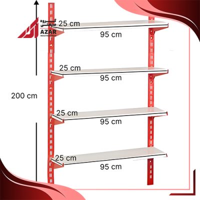 قفسه سوپری 4 طبقه سایز 95×25 ارتفاع 200 سانتی متر