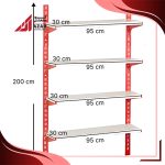 قفسه سوپری 4 طبقه سایز 95×30 ارتفاع 200 سانتی متر