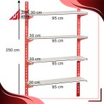 قفسه سوپری 4 طبقه سایز 95×30 ارتفاع 250 سانتی متر
