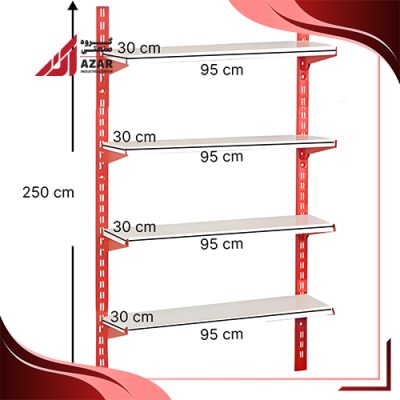 قفسه سوپری 4 طبقه سایز 95×30 ارتفاع 250 سانتی متر