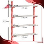 قفسه سوپری 4 طبقه سایز 95×30 ارتفاع 300 سانتی متر