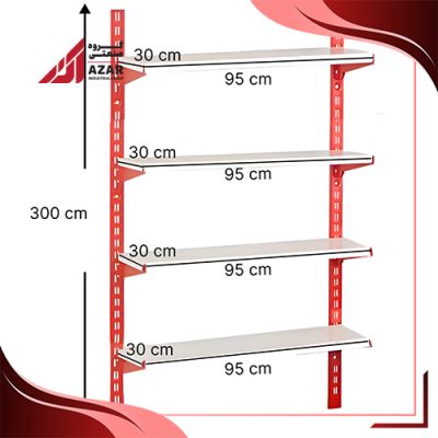 قفسه سوپری 4 طبقه سایز 95×30 ارتفاع 300 سانتی متر