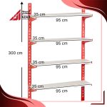قفسه سوپری 4 طبقه سایز 95×35 ارتفاع 300 سانتی متر