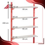قفسه سوپری 4 طبقه سایز 95×40 ارتفاع 200 سانتی متر