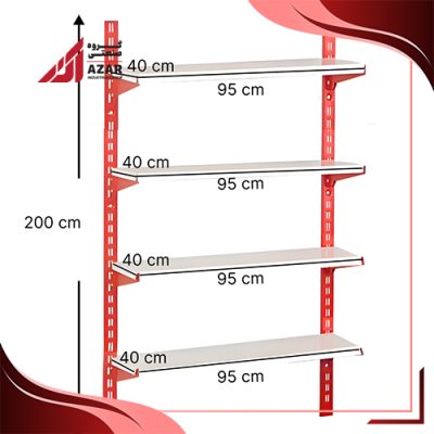 قفسه سوپری 4 طبقه سایز 95×40 ارتفاع 200 سانتی متر