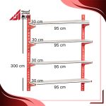 قفسه سوپری 5 طبقه سایز 95×30 ارتفاع 300سانتی متر