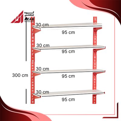 قفسه سوپری 5 طبقه سایز 95×30 ارتفاع 300سانتی متر
