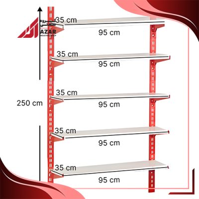 قفسه سوپری 5 طبقه سایز 95×35 ارتفاع 250 سانتی متر