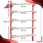 قفسه سوپری 5 طبقه سایز 95×35 ارتفاع 300 سانتی متر