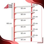 قفسه سوپری 6 طبقه سایز 95×25 ارتفاع 300 سانتی متر