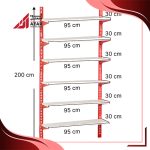 قفسه سوپری 6 طبقه سایز 95×30 ارتفاع 300 سانتی متر