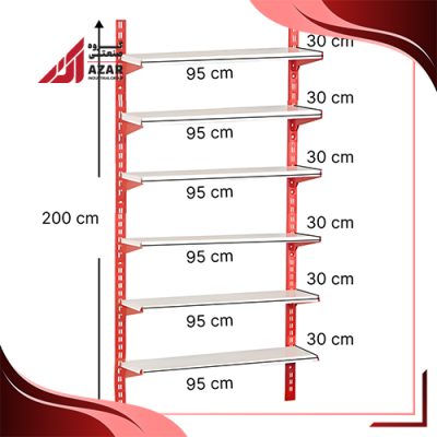 قفسه سوپری 6 طبقه سایز 95×30 ارتفاع 300 سانتی متر