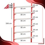قفسه سوپری 6 طبقه سایز 95×35 ارتفاع 300 سانتی متر