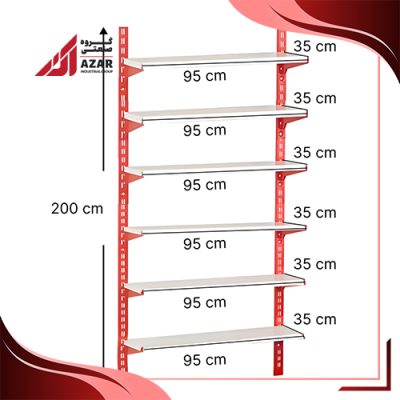 قفسه سوپری 6 طبقه سایز 95×35 ارتفاع 300 سانتی متر