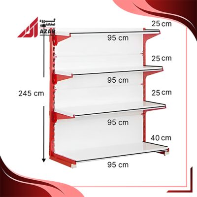 قفسه سوپری‌ خودایست 4 طبقه 95×25 ارتفاع 245