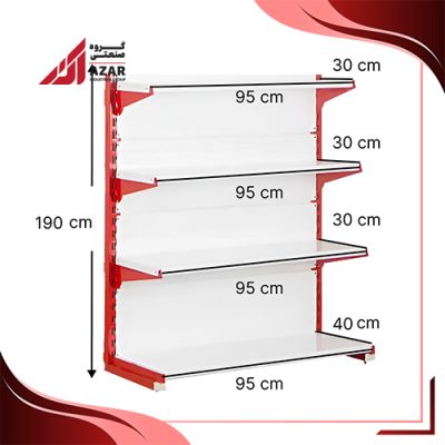قفسه سوپری‌ خودایست 4 طبقه 95×30 ارتفاع 190