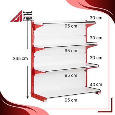 قفسه سوپری‌ خودایست 4 طبقه 95×30 ارتفاع 245