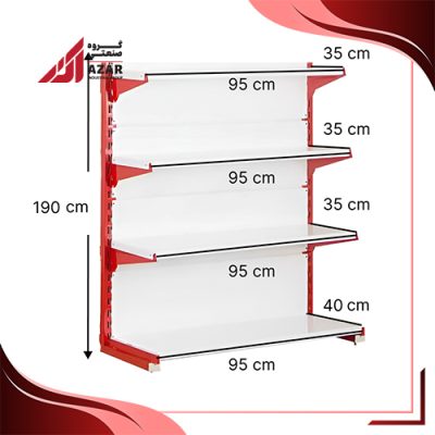 قفسه سوپری‌ خودایست 4 طبقه 95×35 ارتفاع 190