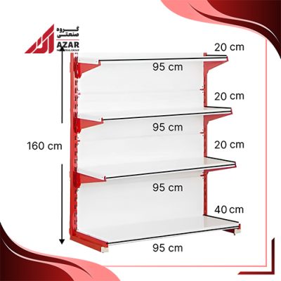 قفسه سوپری‌ خودایست 4‌‌ طبقه 95×20 ارتفاع 160