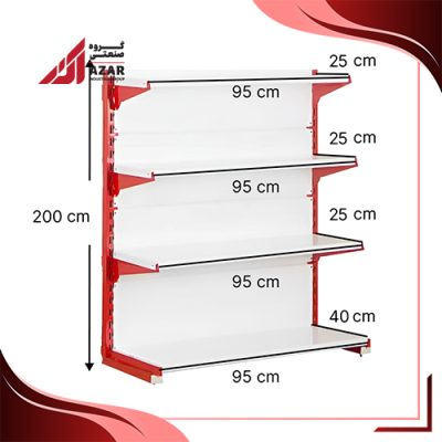 قفسه سوپری‌ خودایست 4‌‌ طبقه 95×25 ارتفاع 200