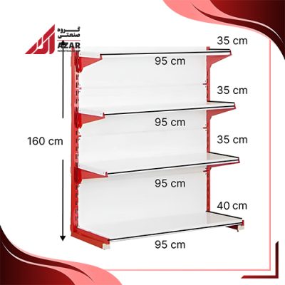 قفسه سوپری‌ خودایست 4‌‌ طبقه 95×35 ارتفاع 160