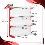 قفسه سوپری‌ خودایست 4‌‌ طبقه 95×35 ارتفاع 200