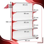 قفسه سوپری‌ خودایست 5 طبقه 95×25 ارتفاع 200