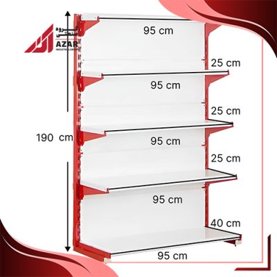 قفسه سوپری‌ خودایست 5 طبقه 95×25 ارتفاع 200