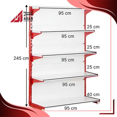 قفسه سوپری‌ خودایست 5 طبقه 95×25 ارتفاع 245