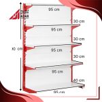 قفسه سوپری‌ خودایست 5 طبقه 95×30 ارتفاع 190