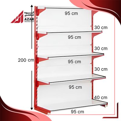 قفسه سوپری‌ خودایست 5 طبقه 95×30 ارتفاع 200