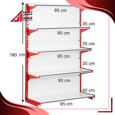 قفسه سوپری‌ خودایست 5 طبقه 95×35 ارتفاع 190